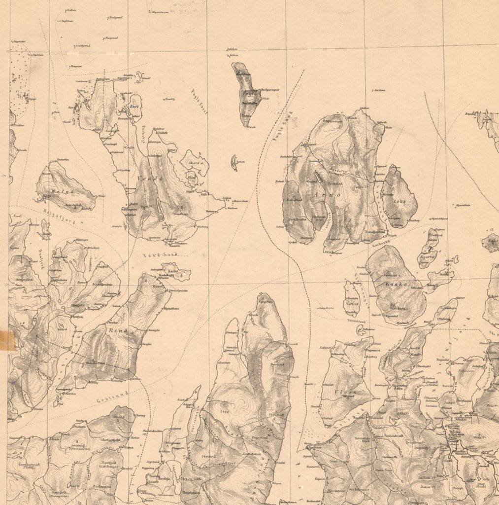 Map of Karlsøy and Helgøy, 1874